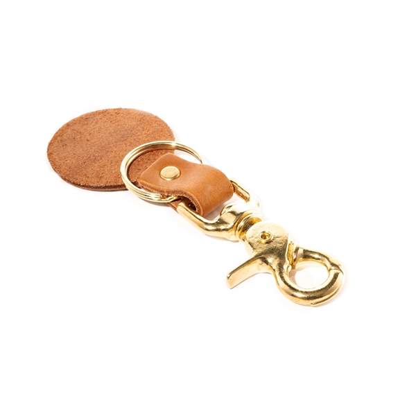 Round Leather Key Chain with Closure Options - Round Leather Key Chain with Closure Options - Image 4 of 10