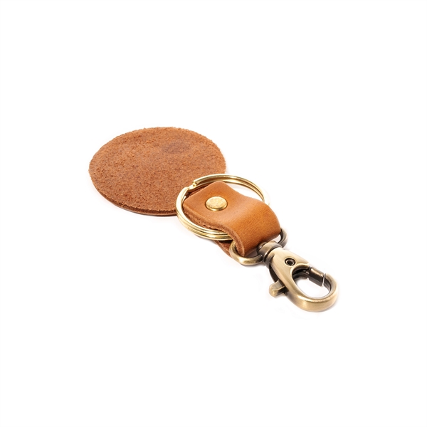 Round Leather Key Chain with Closure Options - Round Leather Key Chain with Closure Options - Image 5 of 10