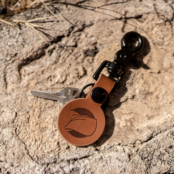 Round Leather Key Chain with Closure Options - Round Leather Key Chain with Closure Options - Image 8 of 10