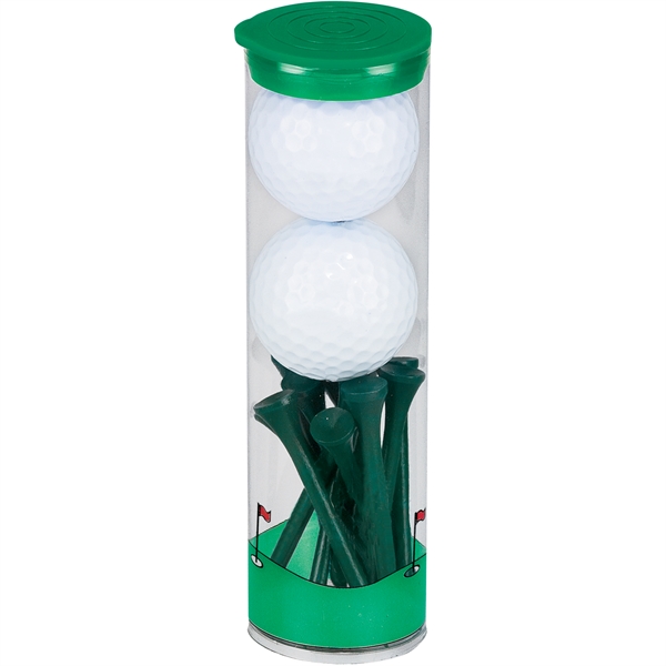 Custom 2 Golf Ball Tall Tube with Wilson Chaos