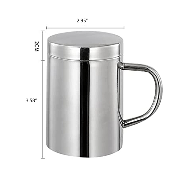 Stainless Steel Coffee Mug With Lid And Handle - Stainless Steel Coffee Mug With Lid And Handle - Image 1 of 2