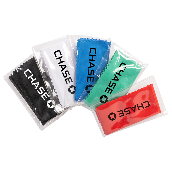 Microfiber Cloth 7x7 in Clear Pouch - Microfiber Cloth 7x7 in Clear Pouch - Image 0 of 1
