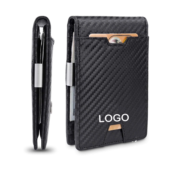 Mens Slim Wallet with Money Clip - Mens Slim Wallet with Money Clip - Image 0 of 8