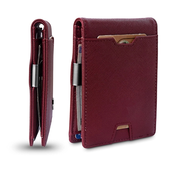 Mens Slim Wallet with Money Clip - Mens Slim Wallet with Money Clip - Image 4 of 8