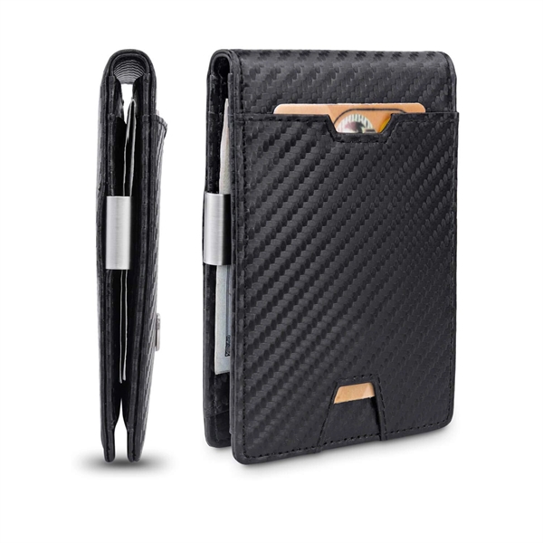 Mens Slim Wallet with Money Clip - Mens Slim Wallet with Money Clip - Image 6 of 8