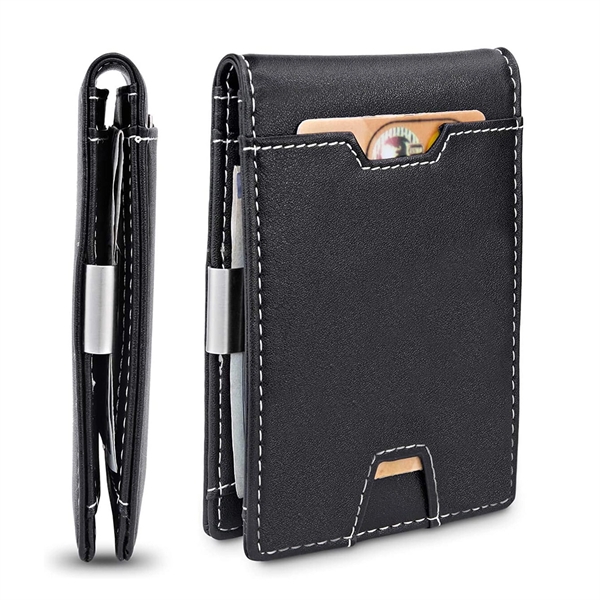 Mens Slim Wallet with Money Clip - Mens Slim Wallet with Money Clip - Image 8 of 8