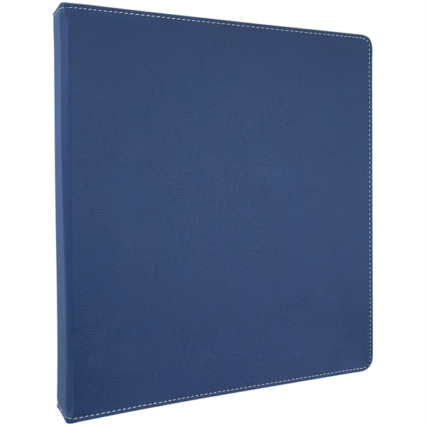 10 1/2" x 11 1/2" Blue/Silver Leatherette 3 Ring Binder - 10 1/2" x 11 1/2" Blue/Silver Leatherette 3 Ring Binder - Image 6 of 6