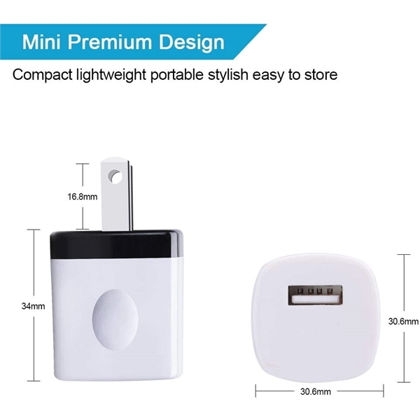 Travel Single Port USB Wall  Charging Block - Travel Single Port USB Wall  Charging Block - Image 1 of 4