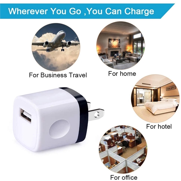 Travel Single Port USB Wall  Charging Block - Travel Single Port USB Wall  Charging Block - Image 2 of 4