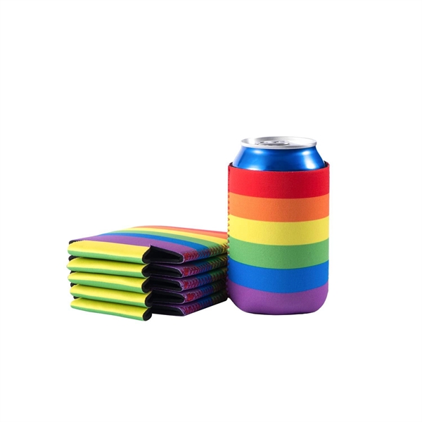 Rainbow Neoprene  Can Cooler - Rainbow Neoprene  Can Cooler - Image 1 of 4
