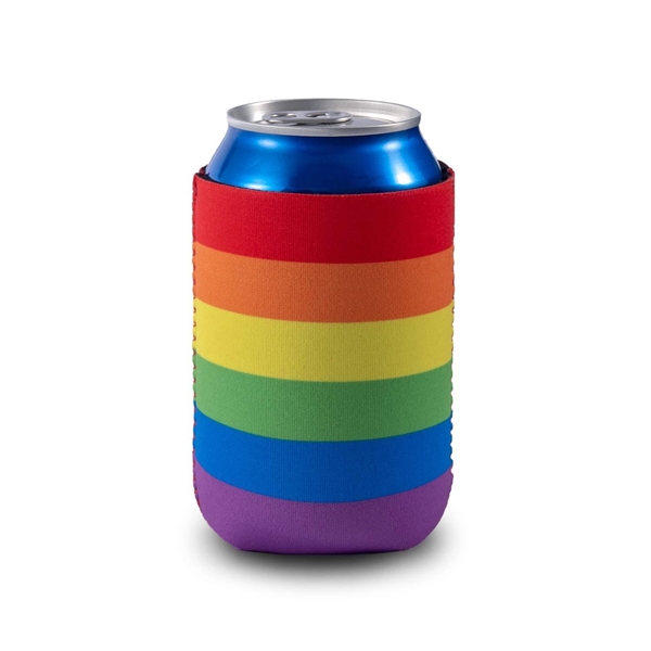 Rainbow Neoprene  Can Cooler - Rainbow Neoprene  Can Cooler - Image 2 of 4