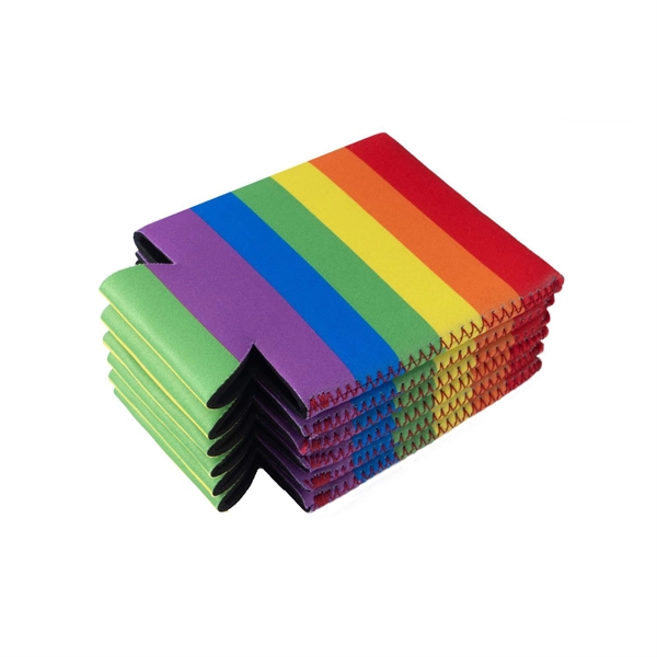 Rainbow Neoprene  Can Cooler - Rainbow Neoprene  Can Cooler - Image 3 of 4