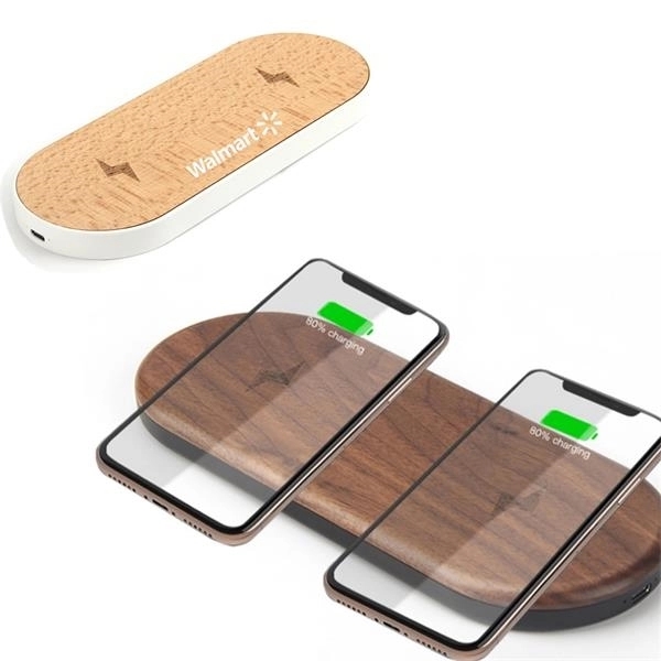 Wooden 2 In 1 Wireless Charger - Wooden 2 In 1 Wireless Charger - Image 0 of 3