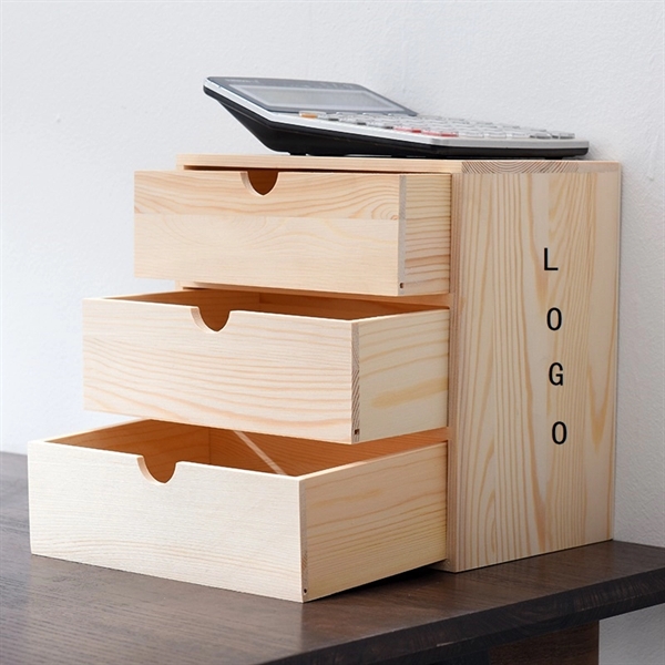 Three-Tier Wood Storage Box - Three-Tier Wood Storage Box - Image 1 of 2