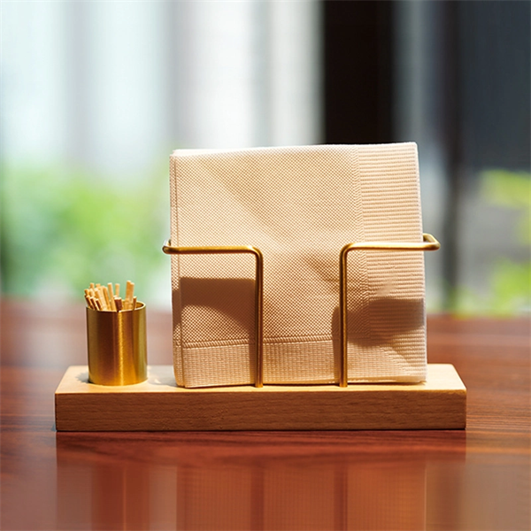 Metal Wire Table Caddy Wooden Napkin Holder - Metal Wire Table Caddy Wooden Napkin Holder - Image 0 of 2
