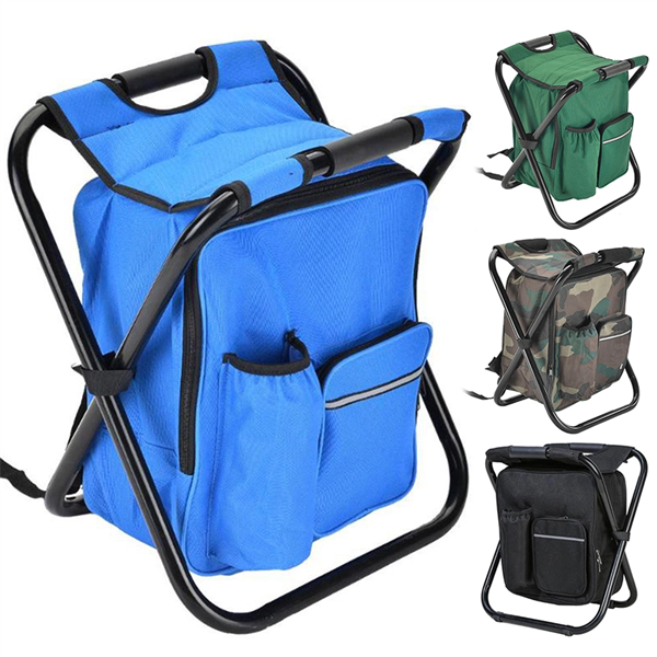 Outdoor Foldable Stool Chair with Cooler Bag - Outdoor Foldable Stool Chair with Cooler Bag - Image 0 of 2