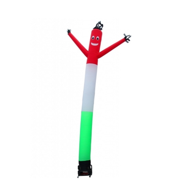 Red White Green Inflatable Tube Man - 20ft with Blower. - Red White Green Inflatable Tube Man - 20ft with Blower. - Image 0 of 2