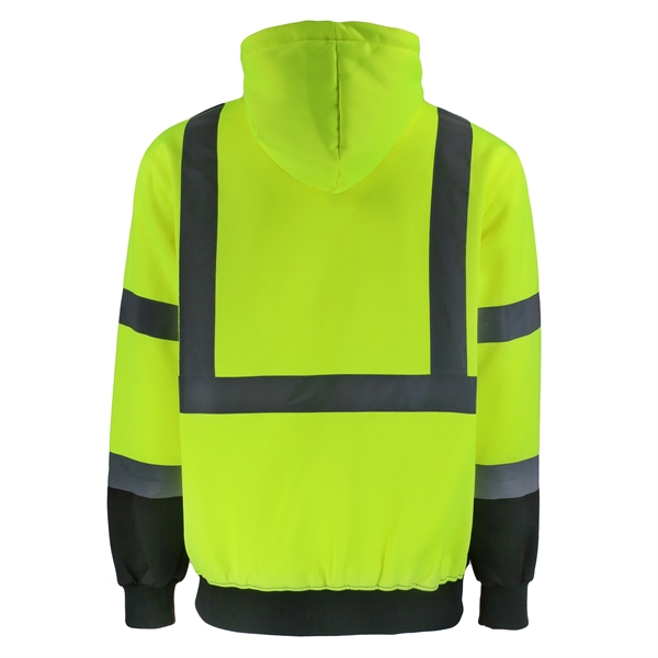 Safety Brite High Visibility Hooded Zip-Up Sweatshirt - Safety Brite High Visibility Hooded Zip-Up Sweatshirt - Image 1 of 2