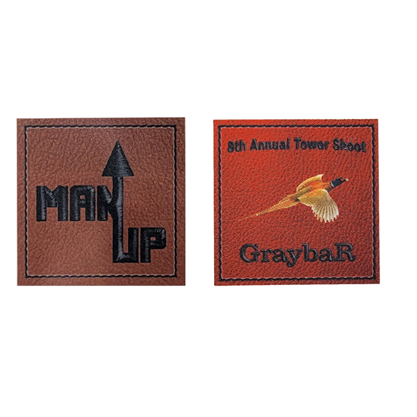 USA Made "Leather Look" Flat Printed Patches - USA Made "Leather Look" Flat Printed Patches - Image 1 of 5