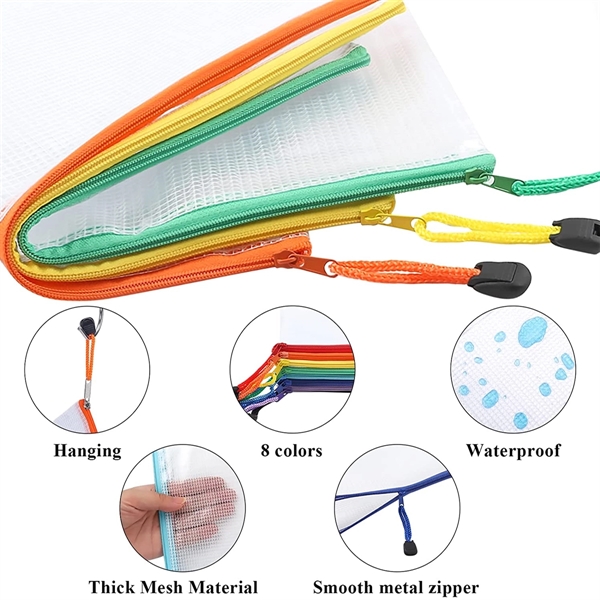 Multisize Mesh Zipper Pouch Document Bag - Multisize Mesh Zipper Pouch Document Bag - Image 2 of 4
