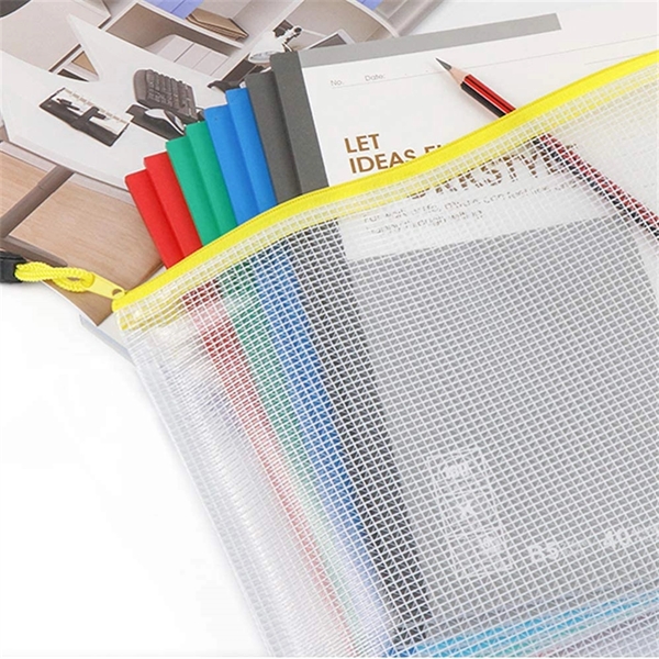 Multisize Mesh Zipper Pouch Document Bag - Multisize Mesh Zipper Pouch Document Bag - Image 4 of 4