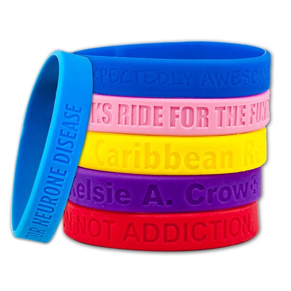 Debossed Silicone Wristband Bracelet - Debossed Silicone Wristband Bracelet - Image 11 of 12