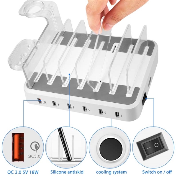 USB Fast Charge Multi Device Charger Station Charging Dock - USB Fast Charge Multi Device Charger Station Charging Dock - Image 2 of 5