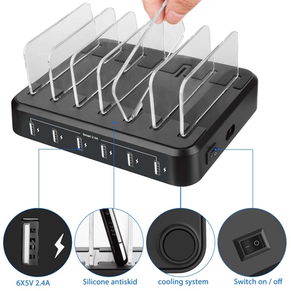 USB Fast Charge Multi Device Charger Station Charging Dock - USB Fast Charge Multi Device Charger Station Charging Dock - Image 3 of 5