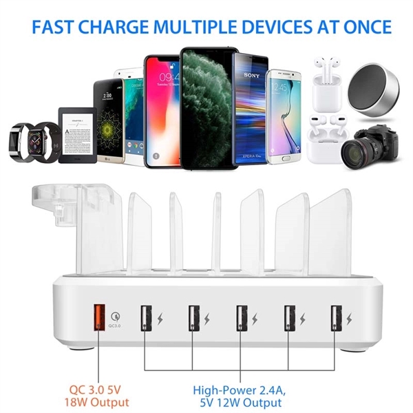 USB Fast Charge Multi Device Charger Station Charging Dock - USB Fast Charge Multi Device Charger Station Charging Dock - Image 4 of 5