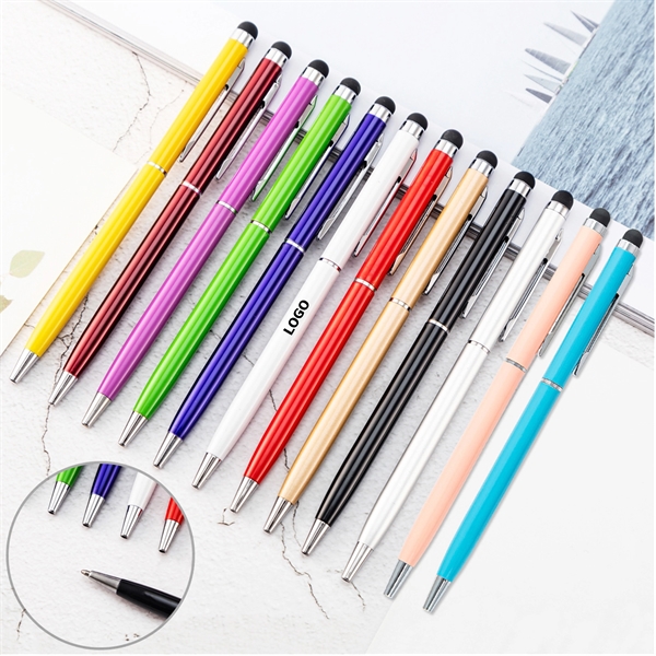 Black Ink Metal Ballpoint Pen with Stylus Tip - Black Ink Metal Ballpoint Pen with Stylus Tip - Image 0 of 0