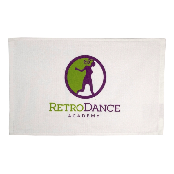 Custom 100% Cotton Sport Terry Velour Towel Hem - White