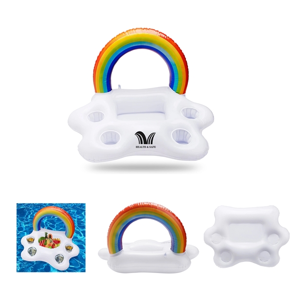 Inflatable Rainbow Cloud Drink Holder Serving Bar Pool Cup - Inflatable Rainbow Cloud Drink Holder Serving Bar Pool Cup - Image 0 of 2