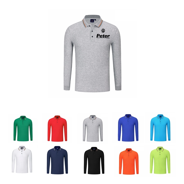 Men's Long Sleeve Polo Shirt - Men's Long Sleeve Polo Shirt - Image 0 of 1