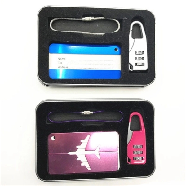 Coded Lock With Aluminium Luggage Tag Gift Box Set - Coded Lock With Aluminium Luggage Tag Gift Box Set - Image 2 of 3