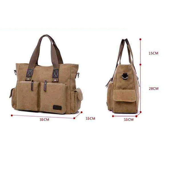 Vintage Men Canvas Messenger Bag - Vintage Men Canvas Messenger Bag - Image 3 of 11