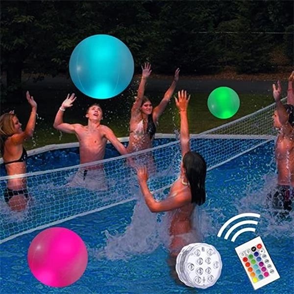 16" LED Inflatable Glowing Beach Ball Light up Pool Toys - 16" LED Inflatable Glowing Beach Ball Light up Pool Toys - Image 1 of 1