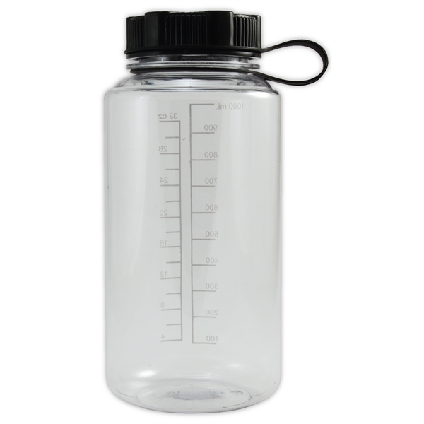 32 oz. BPA free Plastic Water Bottle w/ Tethered lid - 32 oz. BPA free Plastic Water Bottle w/ Tethered lid - Image 5 of 5