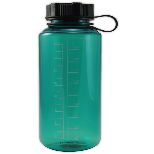 32 oz. BPA free Plastic Water Bottle w/ Tethered lid - 32 oz. BPA free Plastic Water Bottle w/ Tethered lid - Image 1 of 5