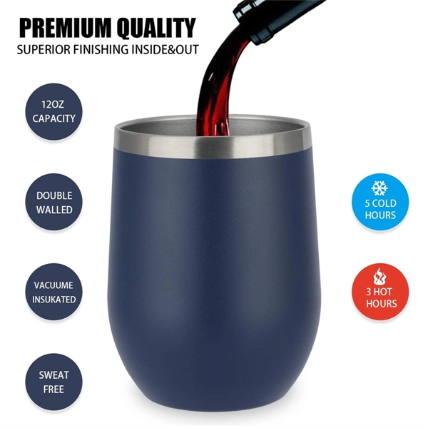 12Oz Double Wall Vacuum Wine Tumbler - 12Oz Double Wall Vacuum Wine Tumbler - Image 2 of 5