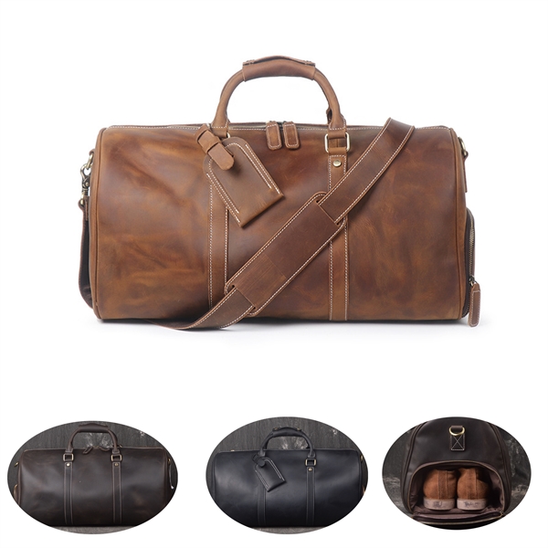 Leather Weekend Duffel Bag - Leather Weekend Duffel Bag - Image 0 of 4