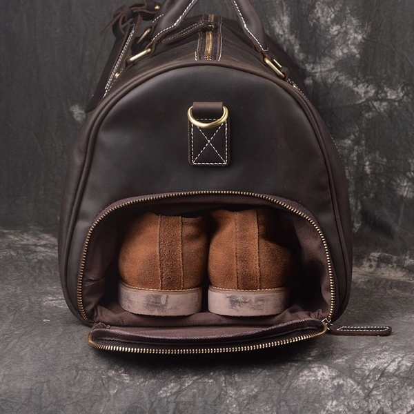 Leather Weekend Duffel Bag - Leather Weekend Duffel Bag - Image 3 of 4