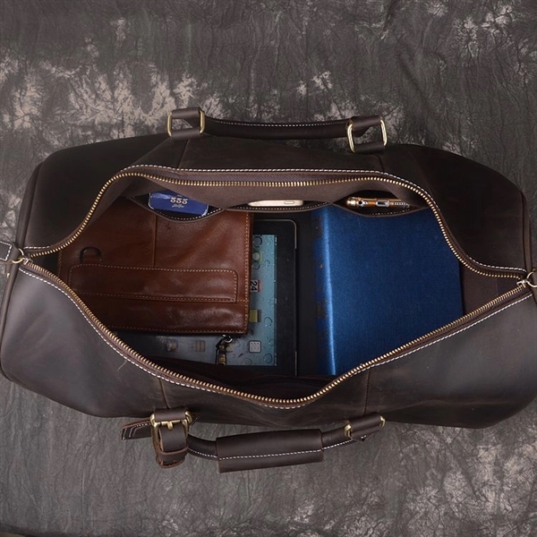 Leather Weekend Duffel Bag - Leather Weekend Duffel Bag - Image 4 of 4