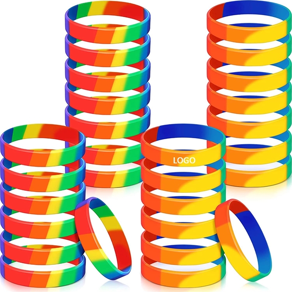 Gay Pride Rainbow Wristbands LGBT Silicone Bracelets - Gay Pride Rainbow Wristbands LGBT Silicone Bracelets - Image 0 of 2