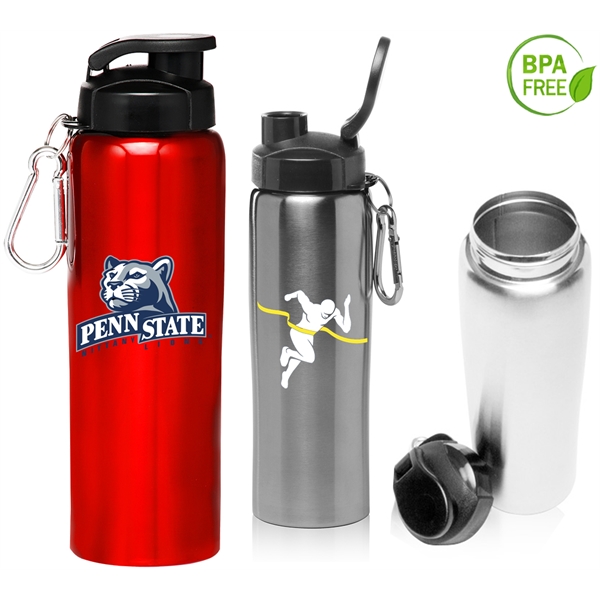 27 oz. BPA free Stainless Steel Sports Bottles w/ Carabiner - 27 oz. BPA free Stainless Steel Sports Bottles w/ Carabiner - Image 0 of 5