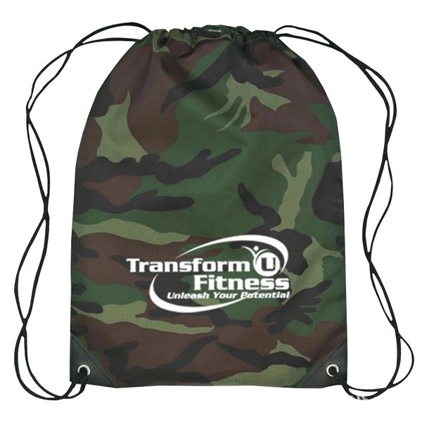 Budget Custom Simply Camo Drawstring Tote Bag - Budget Custom Simply Camo Drawstring Tote Bag - Image 0 of 1