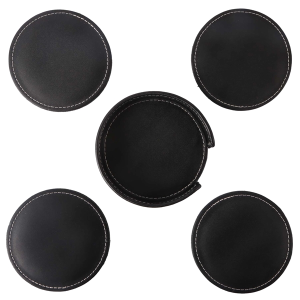 Benson Bonded Leather Round Coaster - Benson Bonded Leather Round Coaster - Image 1 of 11