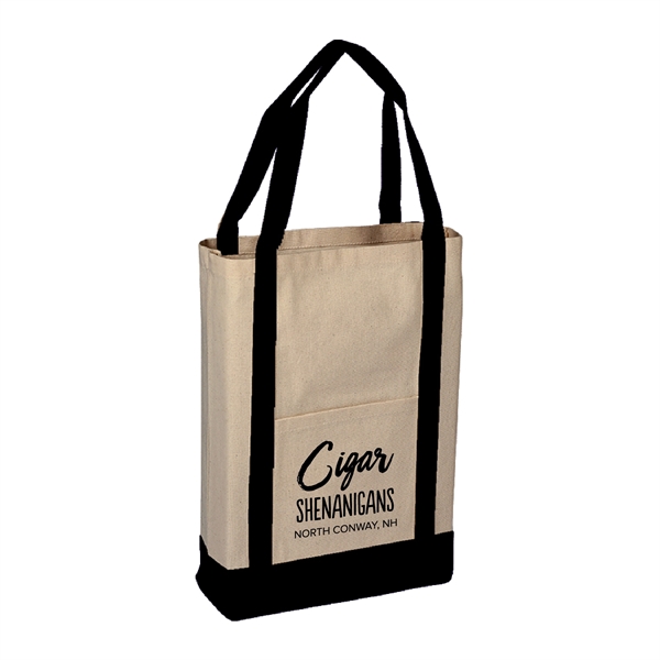 10oz.Cotton Canvas Reusable Tote Bag w/ Handles for Grocery - 10oz.Cotton Canvas Reusable Tote Bag w/ Handles for Grocery - Image 1 of 8
