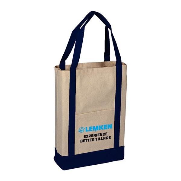 10oz.Cotton Canvas Reusable Tote Bag w/ Handles for Grocery - 10oz.Cotton Canvas Reusable Tote Bag w/ Handles for Grocery - Image 2 of 8