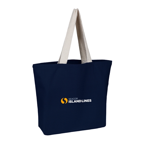 10 oz. Cotton Canvas Reusable Beach Tote Bag w/ Handles - 10 oz. Cotton Canvas Reusable Beach Tote Bag w/ Handles - Image 2 of 8