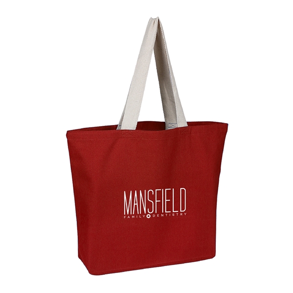 10 oz. Cotton Canvas Reusable Beach Tote Bag w/ Handles - 10 oz. Cotton Canvas Reusable Beach Tote Bag w/ Handles - Image 3 of 8
